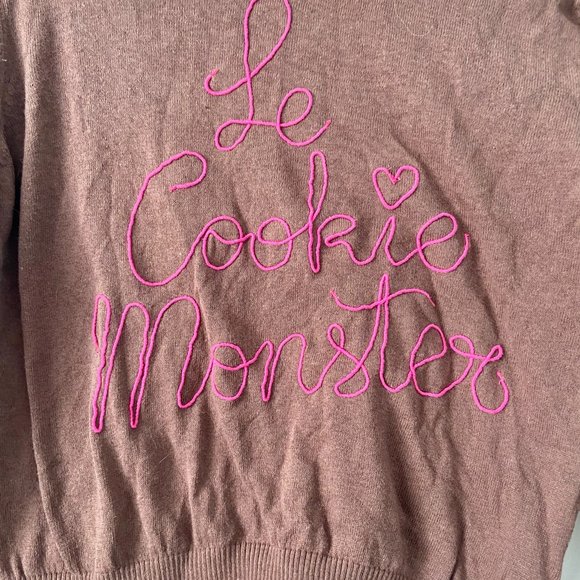 Kling Cropped Brown Le Cookie Monster Sweater - Picture 4 of 7